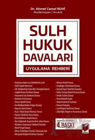 Sulh Hukuk Davaları Uygulama Rehberi – Ahmet Cemal Ruhi – Adalet Yayınevi kitap kapağı