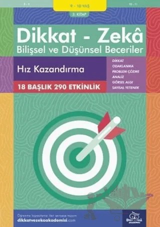 9-10 Yaş Dikkat - Zeka Bilişsel ve Düşünsel Beceriler 3. Kitap - Hız Kazandırma – Alison Primrose – Dikkat ve Zeka Akademisi Yayınları kitap kapağı
