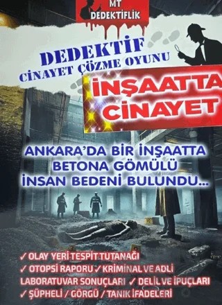 Dedektiflik Cinayet Çözme Oyunu - İnşaatta Cinayet – Kollektif – MT Dedektiflik kitap kapağı