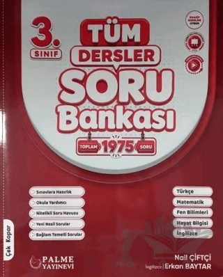 3. Sınıf Tüm Dersler Soru Bankası Kitabı – Nail Çiftçi, Erkan Baytar – Palme Yayınları kitap kapağı