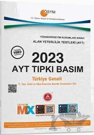 2023 AYT Tıpkı Basım Çıkmış Sorular – Kolektif – A Yayınları kitap kapağı