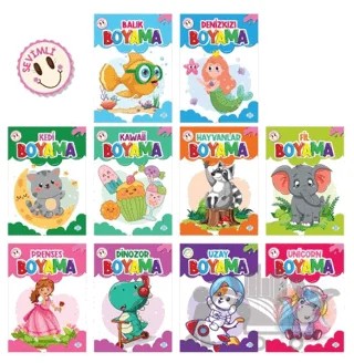 Sevimli Boyama Seti (10 Kitap) – Kolektif – Dokuz Çocuk kitap kapağı