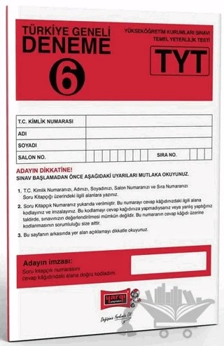 TYT Türkiye Geneli Deneme Sınavı - 6 – Kolektif – Yargı Yayınevi kitap kapağı
