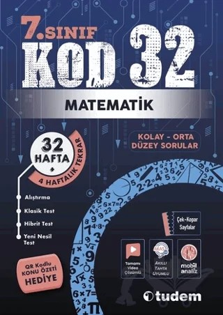 7. Sınıf Kod 32 Matematik – Kolektif – Tudem Yayınları - Bayilik kitap kapağı