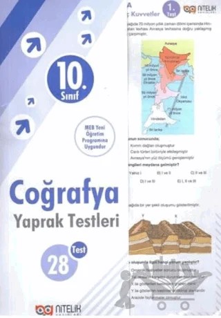 10. Sınıf Coğrafya Yaprak Testleri – Kolektif – Nitelik Yayınları - Bayilik kitap kapağı