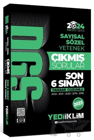 2024 DGS Sayısal Sözel Yetenek Tamamı Çözümlü Son 6 Sınav Çıkmış Sorular – Kolektif – Yediiklim Yayınları kitap kapağı