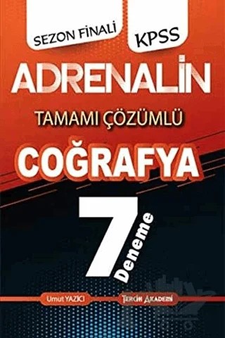 2020 KPSS Adrenalin Sezon Finali Coğrafya Tamamı Çözümlü 7 Deneme – Kolektif – Tercih Akademi Yayınları kitap kapağı