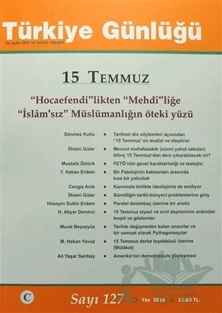 Türkiye Günlüğü Dergisi Sayı: 127 Yaz 2016 – Cedit Neşriyat kitap kapağı