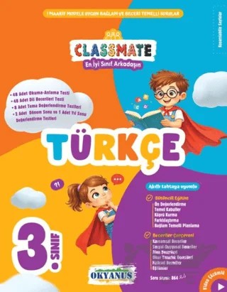 3. Sınıf Classmate Türkçe Soru Bankası – Serpil Ertuna – Okyanus Yayınları kitap kapağı