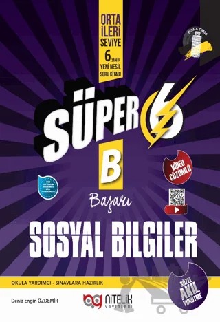 Süper 6 Sosyal Bilgiler Başarı Yeni Nesil Soru Kitabı – Deniz Engin Özdemir – Nitelik Yayınları kitap kapağı