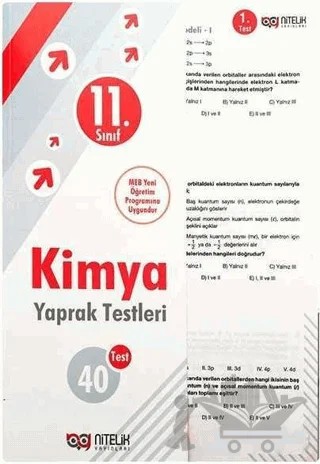 11. Sınıf Kimya 40 Yaprak Test – Kolektif – Nitelik Yayınları - Bayilik kitap kapağı