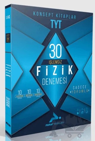 Paraf TYT İşlemsiz Fizik 30 Deneme – Kolektif – Paraf Yayınları kitap kapağı