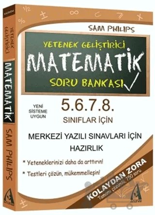 5. 6. 7. 8. Sınıflar İçin Yetenek Geliştirici Matematik Soru Bankası – Sam Phillips – Arunas Yayıncılık kitap kapağı