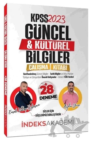 İndeks Akademi 2023 KPSS Güncel ve Kültürel Bilgiler Çalışma Kitabı (28 Deneme İlaveli) – Emrah Vahap Özkaraca, Aydın Yüce – İndeks Akademi Yayıncılık kitap kapağı