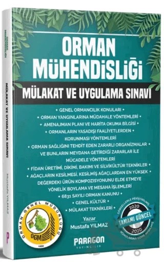 2020 Orman Mühendisliği Mülakat ve Uygulama Sınavı Kitabı – Kolektif – Paragon Yayıncılık kitap kapağı
