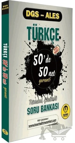 DGS ALES Türkçe 50 de 50 Net Garanti Soru Bankası Video Çözümlü Tasarı Yayınları – Özgen Bulut – Tasarı Eğitim Yayınları kitap kapağı