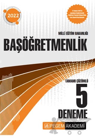 2022 Milli Eğitim Bakanlığı Başöğretmenlik 5 Deneme – Kolektif – Pegem Akademi Yayıncılık kitap kapağı