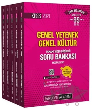 2021 KPSS Genel Yetenek Genel Kültür Tamamı Video Çözümlü Soru Bankası Modüler Set (5 Kitap Takım) – Kolektif – Pegem Akademi Yayıncılık kitap kapağı