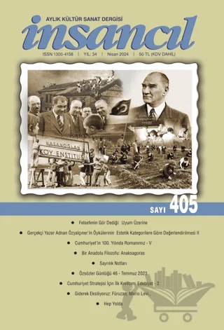 İnsancıl Aylık Kültür Sanat Dergisi Sayı: 405 Nisan 2024 – İnsancıl Dergisi Yayınları kitap kapağı
