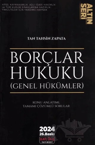 Borçlar Hukuku Genel Hükümler Konu Anlatımı – Tan Tahsin Zapata – Savaş Yayınevi kitap kapağı