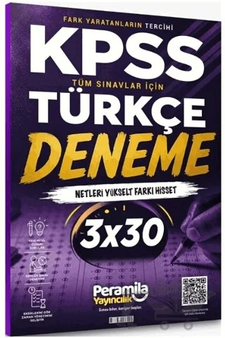 KPSS Türkçe 3 Deneme Çözümlü – Peramila Yayıncılık kitap kapağı