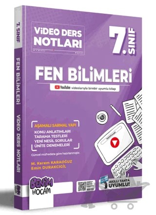 7. sınıf Fen Bilimleri Video Ders Notları (Konu Anlatımı) – M. Kerem Karaoğuz, Emin Durakçıgil – Benim Hocam Yayınları kitap kapağı