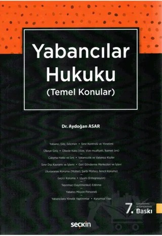 Yabancılar Hukuku – Aydoğan Asar – Seçkin Yayıncılık kitap kapağı