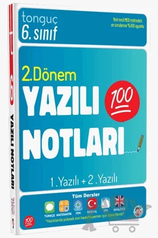 6. Sınıf Yazılı Notları 2. Dönem 1 ve 2. Yazılı – Kolektif – Tonguç Akademi kitap kapağı