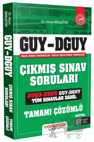 2027 GUY DGUY Gelir Uzman Yardımcılığı Çıkmış Sınav Soruları – Alican Dovletov – Yönerge Yayınları kitap kapağı