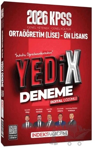 2026 KPSS Lise Ortaöğretim Ön Lisans YEDİX 7 Deneme Çözümlü – Kolektif – İndeks Akademi Yayıncılık kitap kapağı