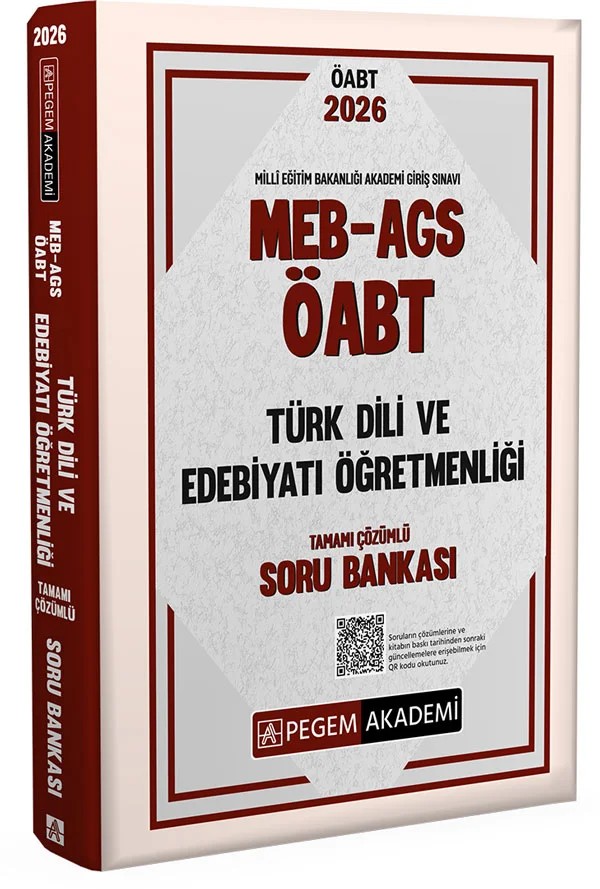 2026 MEB AGS ÖABT Türk Dili ve Edebiyatı Öğretmenliği Tamamı Çözümlü Soru Bankası – Değerli Okuyucularımız – Pegem Akademi Yayıncılık kitap kapağı