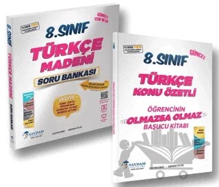 8. Sınıf Türkçe Madeni Soru Bankası - 8. Sınıf Türkçe Olmazsa Olmaz Başucu Kitabı – İzzettin Cengiz, Kamuran Ceylan – Saydam Yayınları kitap kapağı