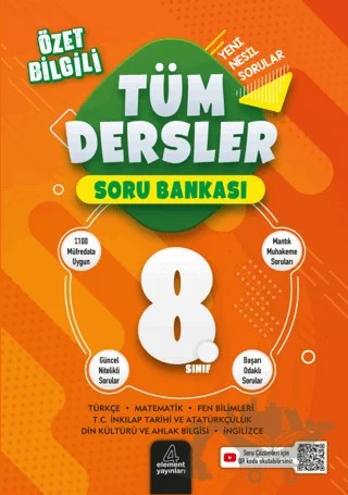 8. Sınıf Tüm Dersler Soru Bankası – Kolektif – 4 Element Yayınları kitap kapağı