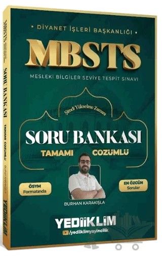 Diyanet İşleri Başkanlığı MBSTS Tamamı Çözümlü Soru Bankası – Burhan Karakışla – Yediiklim Yayınları kitap kapağı