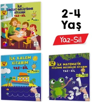 2-4 Yaş Mucit Karınca YAZ - SİL Kitaplar (İlk Kalem, Dikkat, Matematik, Düşünme Becerileri Kitabım) – Kolektif – Yükselen Zeka Yayınları kitap kapağı