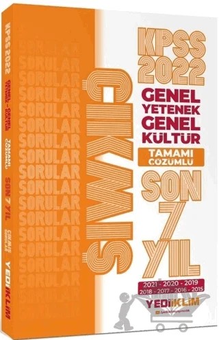 2022 KPSS GY-GK Tamamı Çözümlü Son 7 Yıl Çıkmış Sorular – Kolektif – Yediiklim Yayınları kitap kapağı