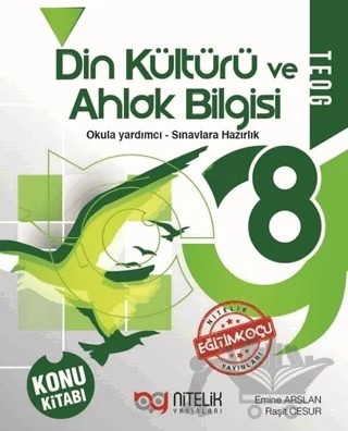 8. Sınıf Din Kültürü ve Ahlak Bilgisi Konu Kitabı – Emine Arslan, Raşit Cesur – Nitelik Yayınları - Bayilik kitap kapağı