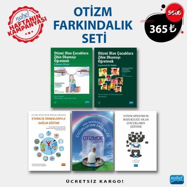 OTİZM FARKINDALIK SETİ – Patricia Howlin, Simon Baron-Cohen, Julie Hadwin Julie A. Hadwin, Simon Baron-Cohen Aydan Aydın Bekir Serhat Zerey, Betül Yılmaz Atman, Çağla Özgür Yılmaz, Derya Bal, Doğu Sırt, Emre Laçin, Evren Dağlarlı, Gökhan Töret, Gülistan Yalçın, İlyas Gürses, Meral Çilem Ökçün Akçamuş, Nesl – Haftanın Kampanyası kitap kapağı