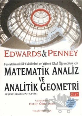 Matematik Analiz ve Analitik Geometri - Cilt 1 – C. Henry Edwards – Palme Yayıncılık kitap kapağı