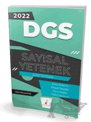 2022 DGS Sayısal Yetenek Son Tekrar Konu Anlatımı – Nuh Hellagün – Pelikan Tıp Teknik Yayıncılık kitap kapağı