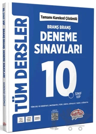 10. Sınıf Tüm Dersler Branş Branş Tamamı Çözümlü Deneme Sınavları – Kolektif – Editör Yayınevi kitap kapağı
