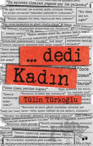 ... Dedi Kadın – Tülin Türkoğlu – Bilim ve Sanat Yayınları kitap kapağı