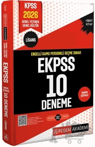2026 E-KPSS Engelli Kamu Personeli Seçme Sınavı Tamamı Çözümlü 10 Deneme (Lisans) – Kollektif – Pegem Akademi Yayıncılık kitap kapağı
