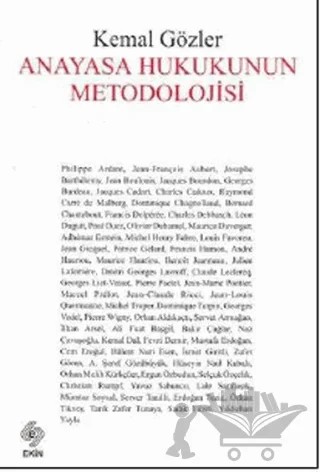 Anayasa Hukukunun Metodolojisi – Kemal Gözler – Ekin Basım Yayın kitap kapağı