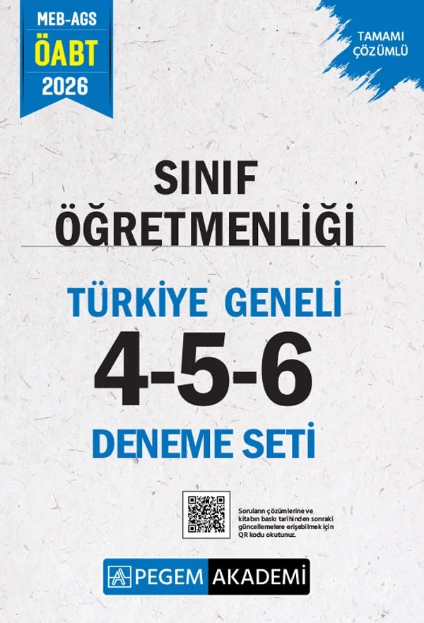 2026 MEB AGS ÖABT Sınıf Öğretmenliği Tamamı Çözümlü Türkiye Geneli 4-5-6 (3'lü Deneme Seti) – 6 (3'lü Deneme Seti) – Pegem Akademi Yayıncılık kitap kapağı