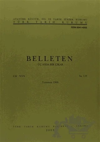 Belleten Sayı: 119 Cilt: 30 – Türk Tarih Kurumu Yayınları kitap kapağı