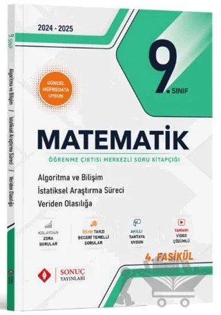 9. Sınıf Matematik Algoritma ve Bilişim İstatistiksel Araştırma Süreci Veriden Olasılığa Soru Kitapçığı – Kollektif – Sonuç Yayınları kitap kapağı