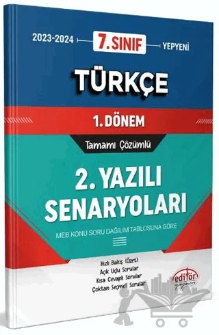7. Sınıf Türkçe 1. Dönem Ortak Sınavı 2. Yazılı Senaryoları Tamamı Çözümlü – Kolektif – Editör Yayınevi kitap kapağı