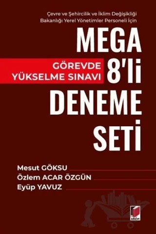 Görevde Yükselme Sınavı Mega 8'li Deneme Seti – Mesut Göksu, Özlem Acar Özgün, Eyüp Yavuz – Adalet Yayınevi kitap kapağı
