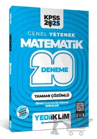 2025 KPSS Genel Yetenek Matematik Tamamı Çözümlü 20 Deneme – Kolektif – Yediiklim Yayınları kitap kapağı